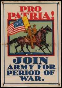 2c377 PRO PATRIA 28x41 WWI war poster 1917 Welsh soldier art, join army for period of war, rare!