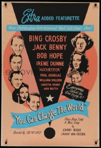 2c350 YOU CAN CHANGE THE WORLD 1sh 1951 art of Bing Crosby, Jack Benny, Bob Hope, Rochester & more!