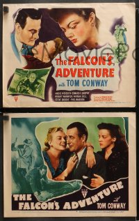 2c154 FALCON'S ADVENTURE 8 LCs 1946 great images of detective Tom Conway as The Falcon, complete set!