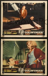 2c155 GOLDFINGER 8 LCs 1964 great images of Sean Connery as James Bond 007, ultra-rare complete set!