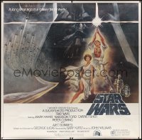 2d001 STAR WARS 6sh 1977 George Lucas, iconic Tom Jung art of Luke & Leia with Vader behind, rare!