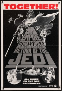 2d424 STAR WARS TRILOGY Aust 1sh 1983 George Lucas, Empire Strikes Back, Return of the Jedi!