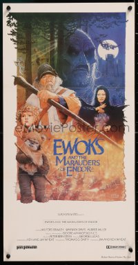 2d434 BATTLE FOR ENDOR Aust daybill 1986 Star Wars, Ewoks, Wilford Brimley, Berrett art!