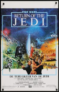 2d367 RETURN OF THE JEDI Belgian 1983 George Lucas classic, cool different art by Michel Jouin!