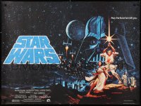 2d099 STAR WARS British quad 1977 George Lucas classic, great art by Greg & Tim Hildebrandt!