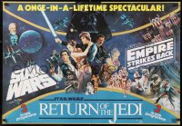2d423 STAR WARS TRILOGY British quad 1983 Empire Strikes Back, Return of the Jedi!