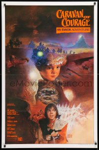 2d428 CARAVAN OF COURAGE style A int'l 1sh 1984 An Ewok Adventure, Star Wars, Kazuhiko Sano art!