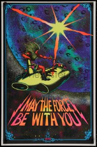 2d403 MAY THE FORCE BE WITH YOU 23x35 commercial poster 1977 Star Wars quote, different art!