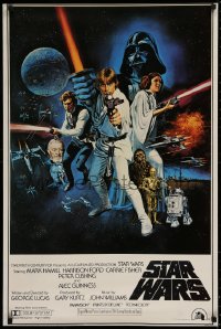 2d045 STAR WARS 24x36 commercial poster 1977 George Lucas sci-fi epic, Portal, Chantrell!