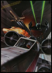 2d044 STAR WARS 20x28 commercial poster 1977 Ralph McQuarrie artwork of the Death Star trench run!