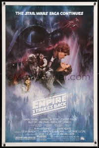2d191 EMPIRE STRIKES BACK studio style 1sh 1980 classic Gone With The Wind style art by Kastel!