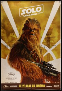 2d513 SOLO teaser DS French 1p 2018 A Star Wars Story, Ron Howard, great image of Chewbacca!