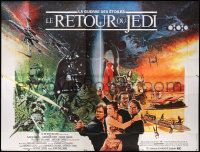 2d384 RETURN OF THE JEDI French 8p 1983 George Lucas classic, different art by Michel Jouin!