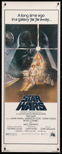 2d034 STAR WARS insert 1977 George Lucas classic sci-fi epic, iconic art by Tom Jung!
