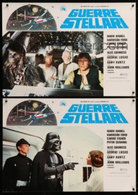 2d116 STAR WARS set of 14 Italian 19x27 pbustas 1977 George Lucas classic, different images & art!