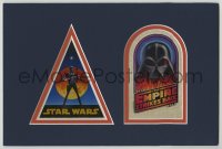 2d400 STAR WARS/EMPIRE STRIKES BACK 2 stickers in 8x12 display 1976 early Ralph McQuarrie art!
