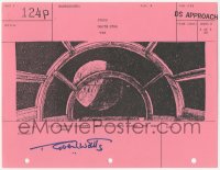2d068 STAR WARS signed shot #124P storyboard page 1977 by Robert Watts, Millennium Falcon cockpit!