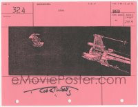 2d070 STAR WARS signed shot #324 storyboard page 1977 by Robert Watts, Darth Vader's TIE fighter!