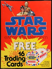 2d049 STAR WARS 12x16 special poster 1977 free trading cards in marked loaves of Wonder Bread!