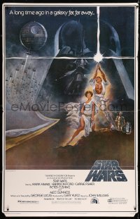2d052 STAR WARS 38x60 video standee R1982 George Lucas sci-fi epic, art by Tom Jung, very rare!