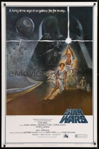 2d010 STAR WARS style A first printing int'l 1sh 1977 George Lucas classic epic, art by Tom Jung!