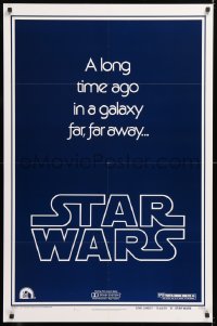 2d014 STAR WARS style B teaser 1sh 1977 George Lucas, a long time ago in a galaxy far, far away...