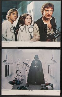2d055 STAR WARS 8 color 11x14 stills 1977 George Lucas classic epic, Luke, Leia, complete set!