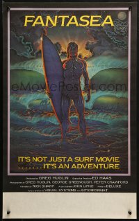 2f048 FANTASEA Aust special poster 1979 cool Sharp artwork of surfer & ocean!