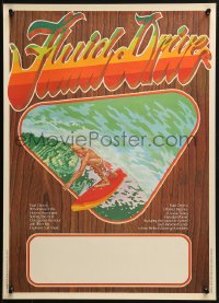 2f049 FLUID DRIVE Aust special poster 1974 cool surfing artwork by Steve Core & Hugh McLeod!