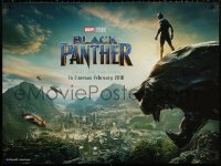 2f343 BLACK PANTHER teaser DS British quad 2018 image of Chadwick Boseman in the title role as T'Challa!