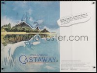 2f350 CASTAWAY British quad 1987 Oliver Reed, Nicolas Roeg, Vic Fair tropical island artwork!