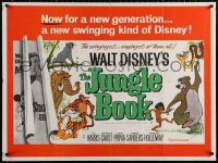 2f381 JUNGLE BOOK British quad 1968 Walt Disney cartoon classic, art of Mowgli's friends!
