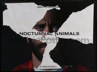 2f393 NOCTURNAL ANIMALS teaser DS British quad 2016 Tom Ford, close-up of Amy Adams behind torn paper!