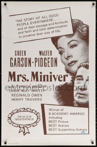 2f156 MRS. MINIVER Canadian 1sh R1971 Greer Garson, Walter Pidgeon, directed by William Wyler!