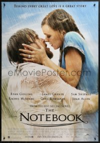 2f157 NOTEBOOK Canadian 1sh 2004 huge romantic close up of Ryan Gosling & Rachel McAdams!