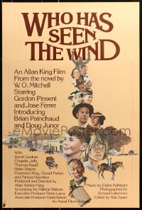 2f164 WHO HAS SEEN THE WIND Canadian 1sh 1977 W.O. Mitchell, Jose Ferrer, Brian Painchaud, cast!