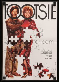 2f270 TOOTSIE Czech 11x16 1984 Dustin Hoffman in drag & as himself, Tomanek jigsaw puzzle design!