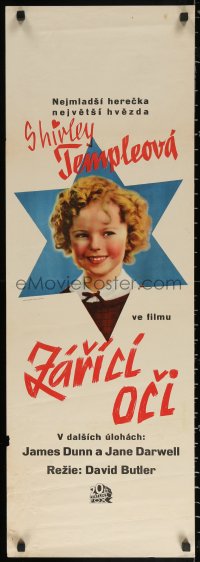 2f240 BRIGHT EYES Czech 13x38 1934 great super close up of smiling Shirley Temple, ultra-rare!