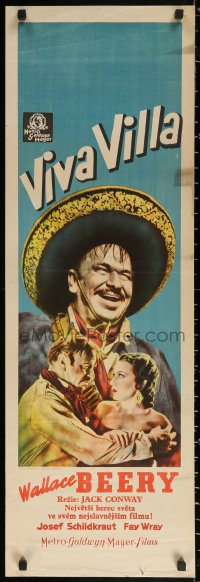 2f241 VIVA VILLA Czech 13x37 1935 Wallace Beery as Pancho, super sexy Fay Wray, ultra-rare!