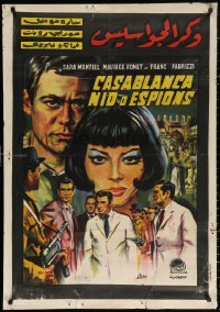 2f857 CASABLANCA NEST OF SPIES Egyptian poster 1963 completely different art of sexy Sara Montiel!