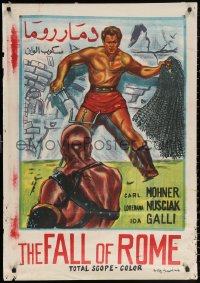 2f877 FALL OF ROME Egyptian poster 1962 Il Crollo di Roma, sword & sandal!