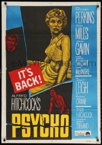2f950 PSYCHO Egyptian poster R1960s Janet Leigh, Anthony Perkins, Alfred Hitchcock classic!