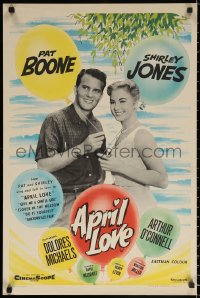 2f424 APRIL LOVE English double crown 1958 romantic image of Pat Boone & sexy Shirley Jones!