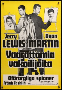 2f192 ARTISTS & MODELS Finnish R1970s different art of Jerry Lewis & Martin painting portraits!