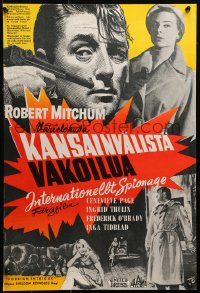 2f204 FOREIGN INTRIGUE Finnish 1956 Robert Mitchum is the hunted, secret agents are the hunters!