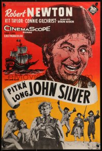 2f213 LONG JOHN SILVER Finnish 1954 Robert Newton as the most colorful pirate of all time!