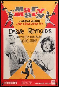2f220 MARY MARY Finnish 1964 Debbie Reynolds, Barry Nelson, Michael Rennie, musical comedy!