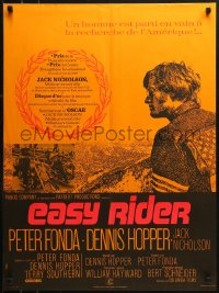 2f278 EASY RIDER French 23x31 R1980s Peter Fonda, motorcycle biker classic directed by Dennis Hopper