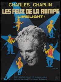 2f288 LIMELIGHT French 23x31 R1970s Charlie Chaplin art & close-up by Kouper & Boumendil