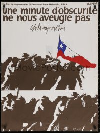 2f299 UNE MINUTE D'OBSCURITE NE NOUS AVEUGLE PAS French 24x31 1976 protesting Pinochet, Balmes art!